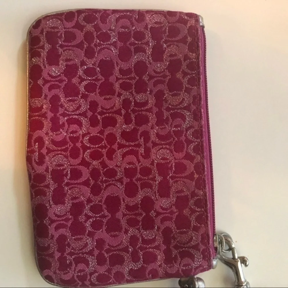 COACH vintage y2k pink silver optic wristlet